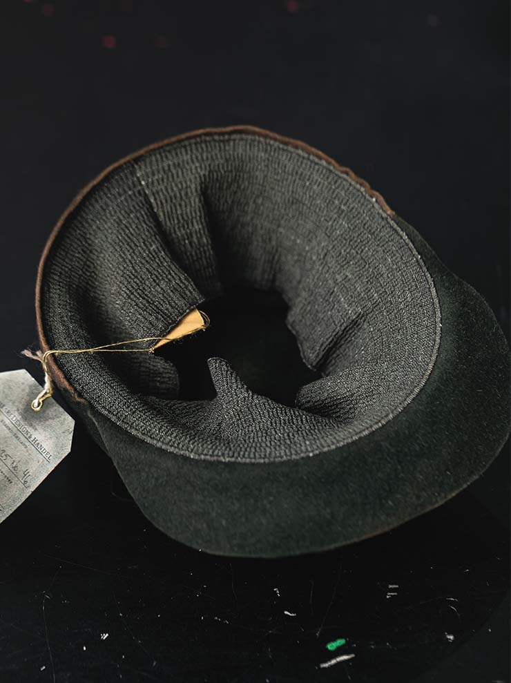 HORISAKI<br>ONE OF A KIND COLLECTION ラビットファーフェルトハンドダイハット OOAK25 NO.46 / GREEN MELANGE EB