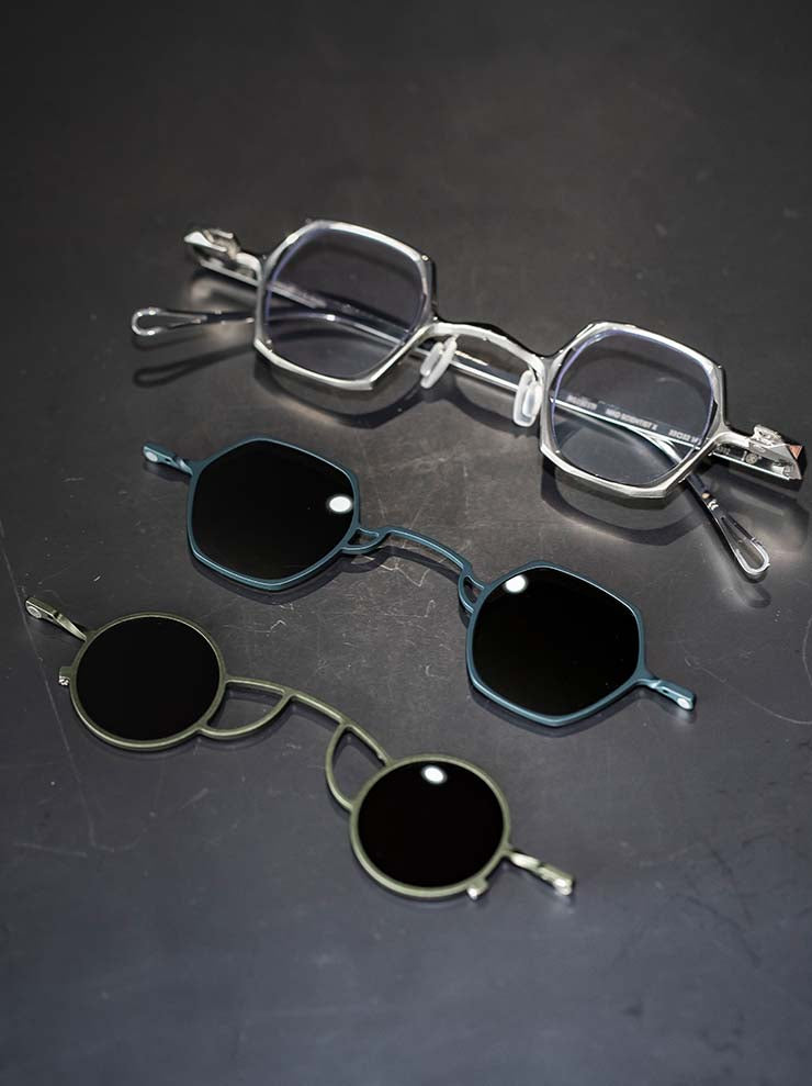 RIGARDS<br> TITANIUM & ALUMINUM FRAME SUNGLASSES / SILVER FRAME x OLIVE CLIP / RG1921TI