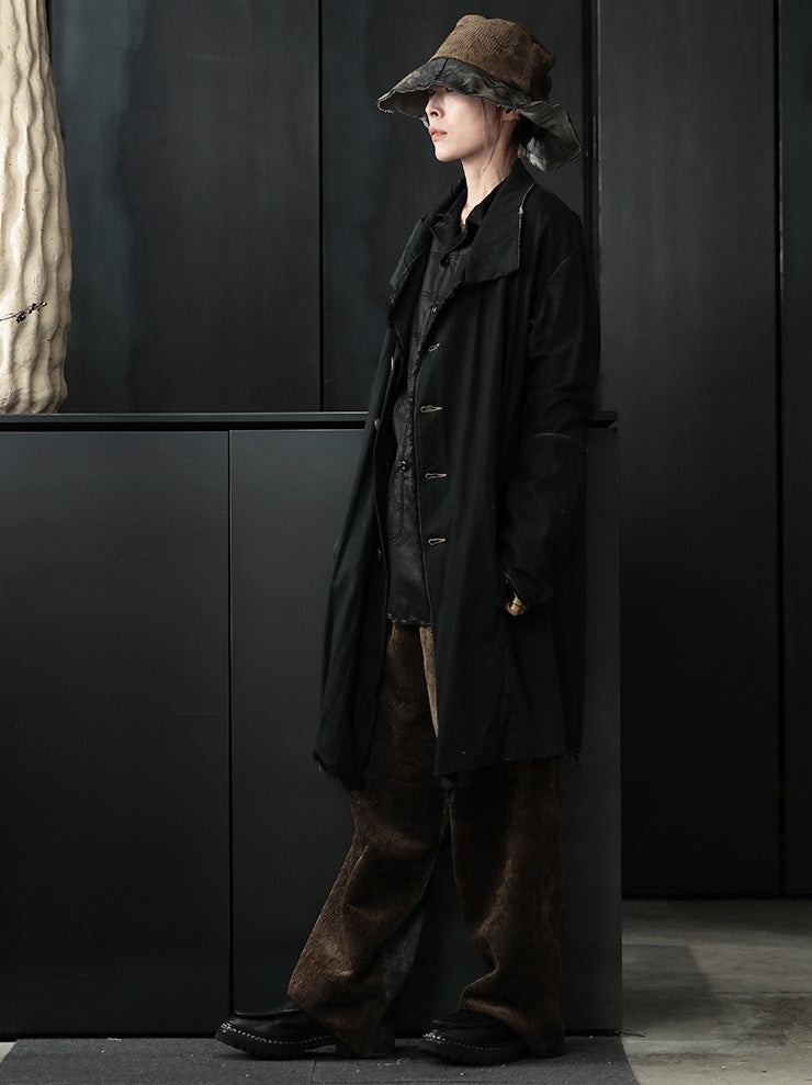 OLUBIYI THOMAS<br>UNISEX ステッチビックカラーコート/ Overdyed Dark Green