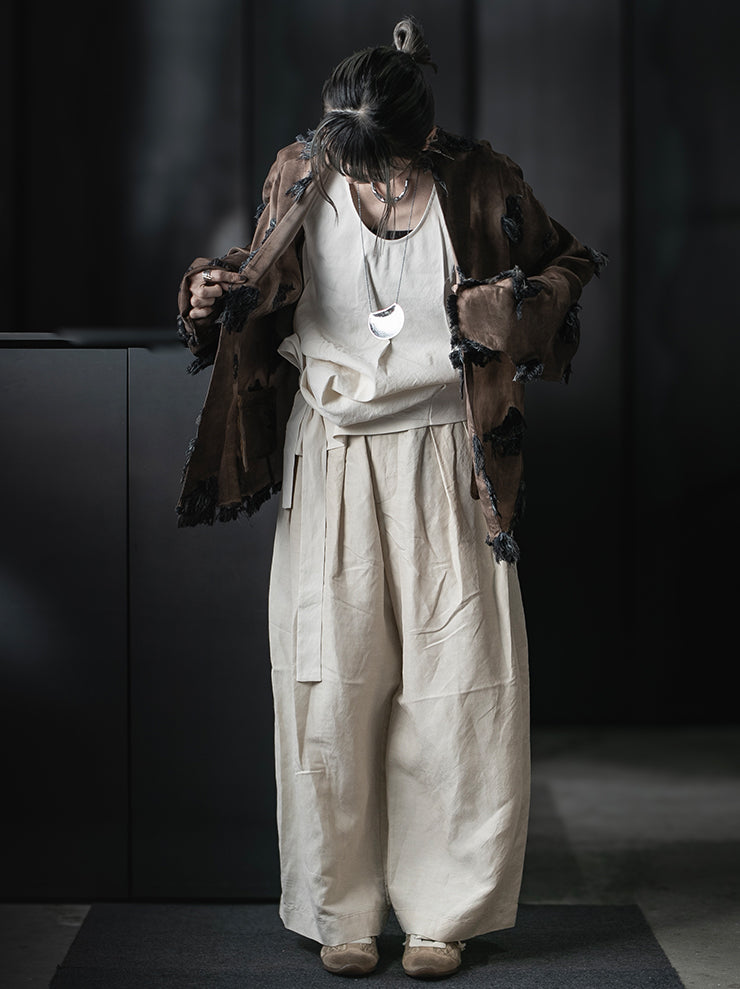 UMA WANG<br>WOMENS POETIC PANTS / OFF WHITE