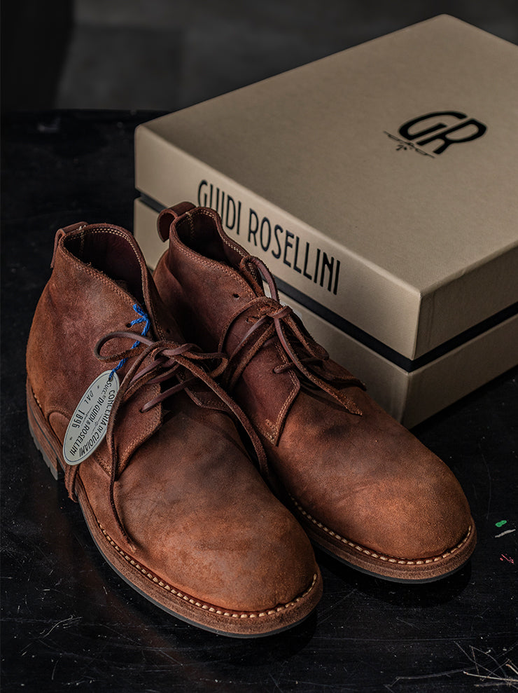 GUIDI & ROSELLINI<br>MENS デザートブーツ RUGGERO_OLD AT / VACCHETTA REVERSE