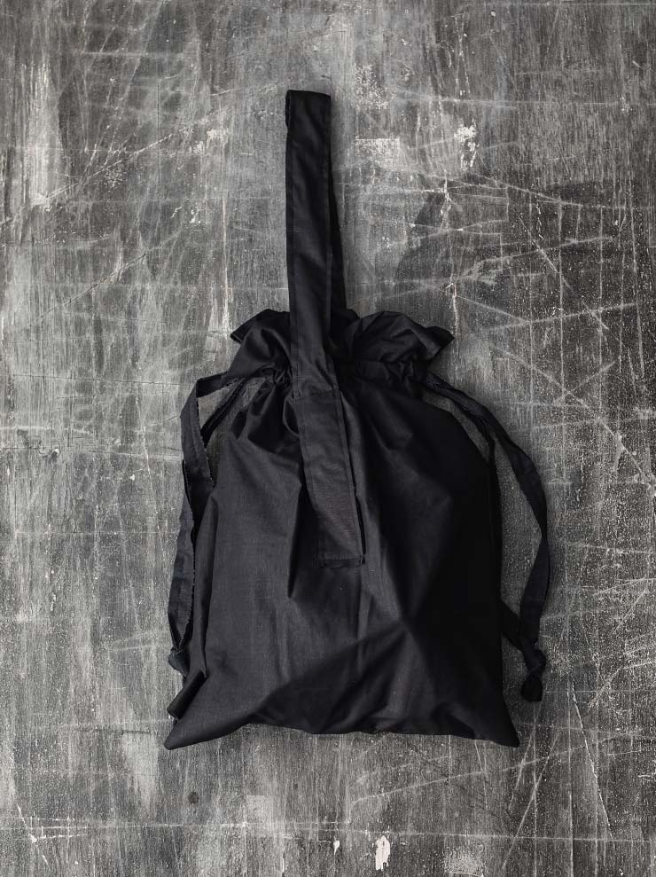 TUFORÉE<br> Leather handle linen tote bag / BEIGE