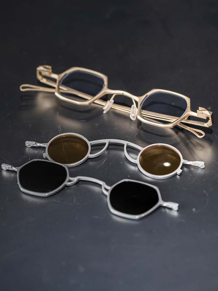 RIGARDS<br> TITANIUM & ALUMINUM frame sunglasses / GOLD FRAME x SILVER CLIP / RG1921TI