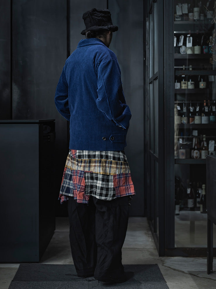 UMA WANG<br> MENS CORDUROY JACKET / BLUE