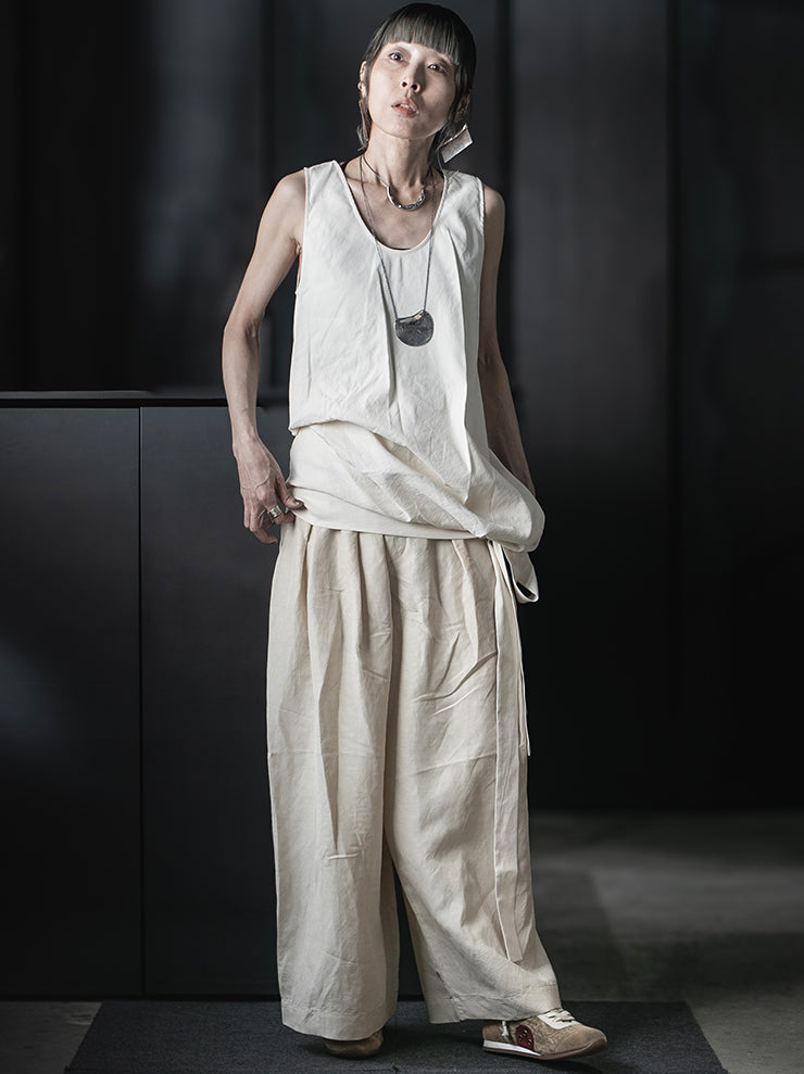 UMA WANG<br>WOMENS TARA TOP / OFF WHITE