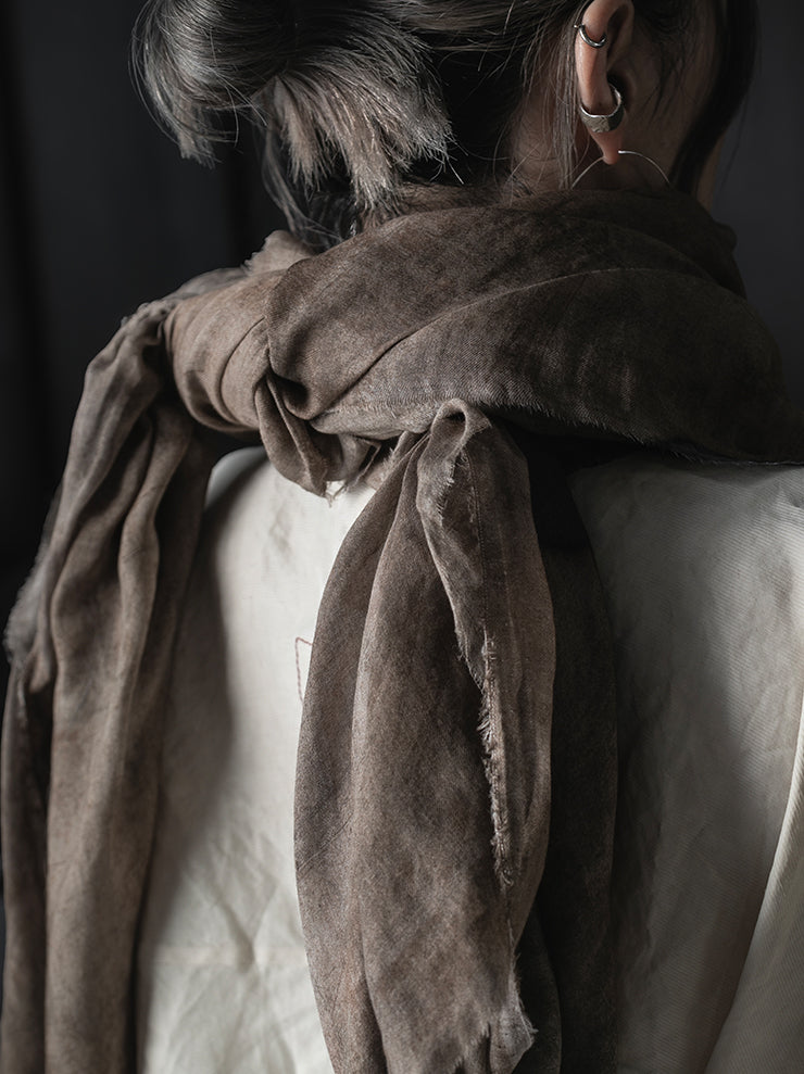 UMA WANG<br>SCARF / BROWN/BLUE