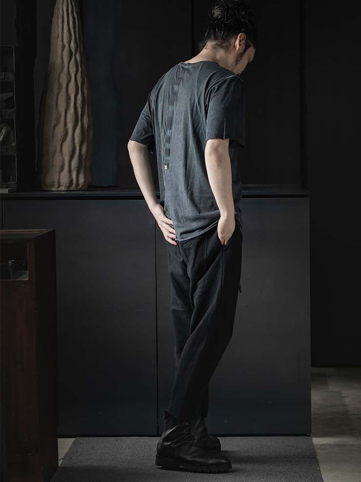 69 by ISAAC SELLAM<br>MENS ダイアゴナルカットコットンショートスリーヴTシャツ / PETROLE