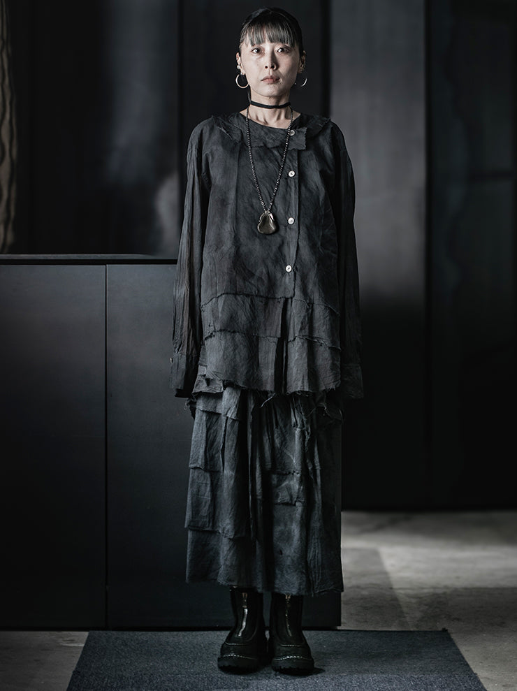 ATELIER SUPPAN<br>WOMENS Torn SHIRT long sleeve / E26-54