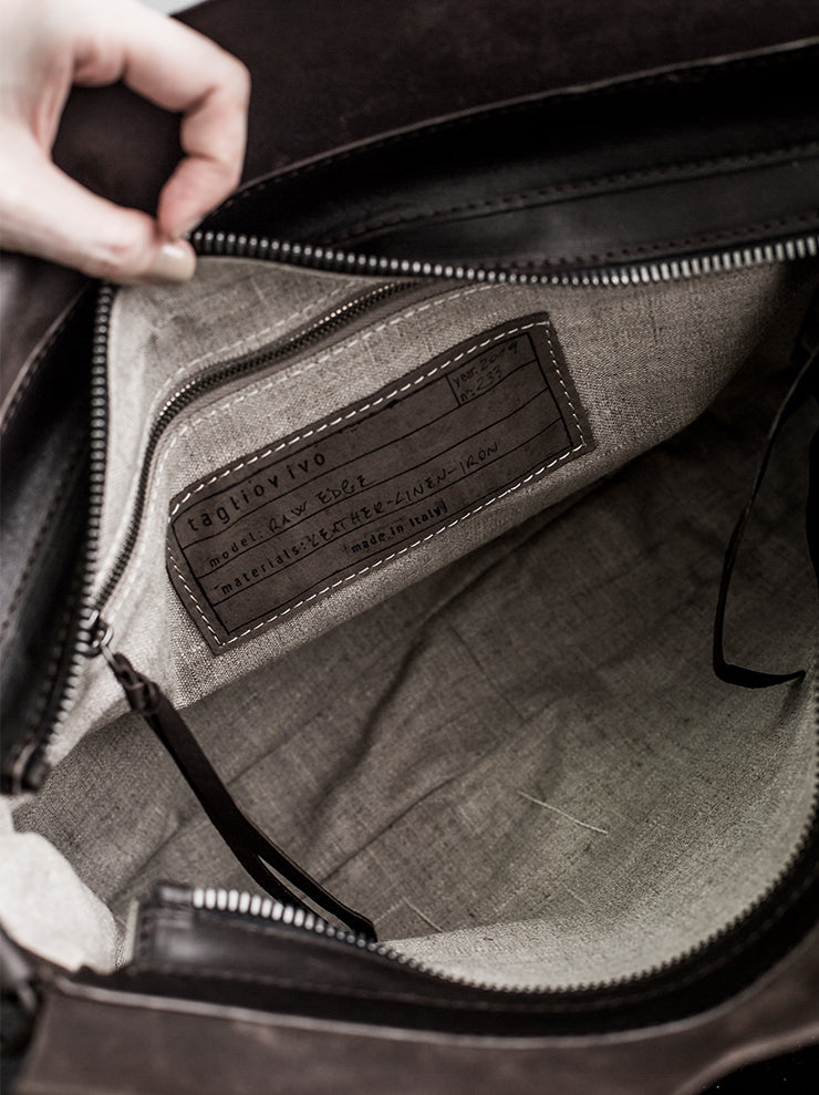 tagliovivo<br> Raw edge bag MORO