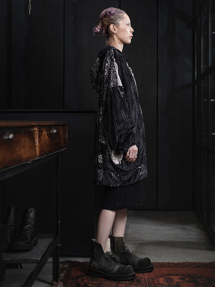 BARBARA BOLOGNA<br> WOMENS PRINTED BASIC HOODIE ZIP JACKET
