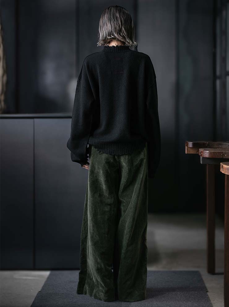 UMA WANG<br> WOMENS CASHMERE LONG SLEEVE KNIT / BLACK