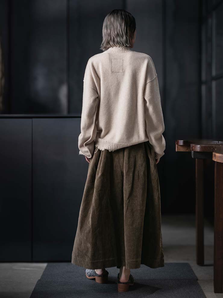 UMA WANG<br> WOMENS CACHMERE LONG SLEEVE KNIT / TAN