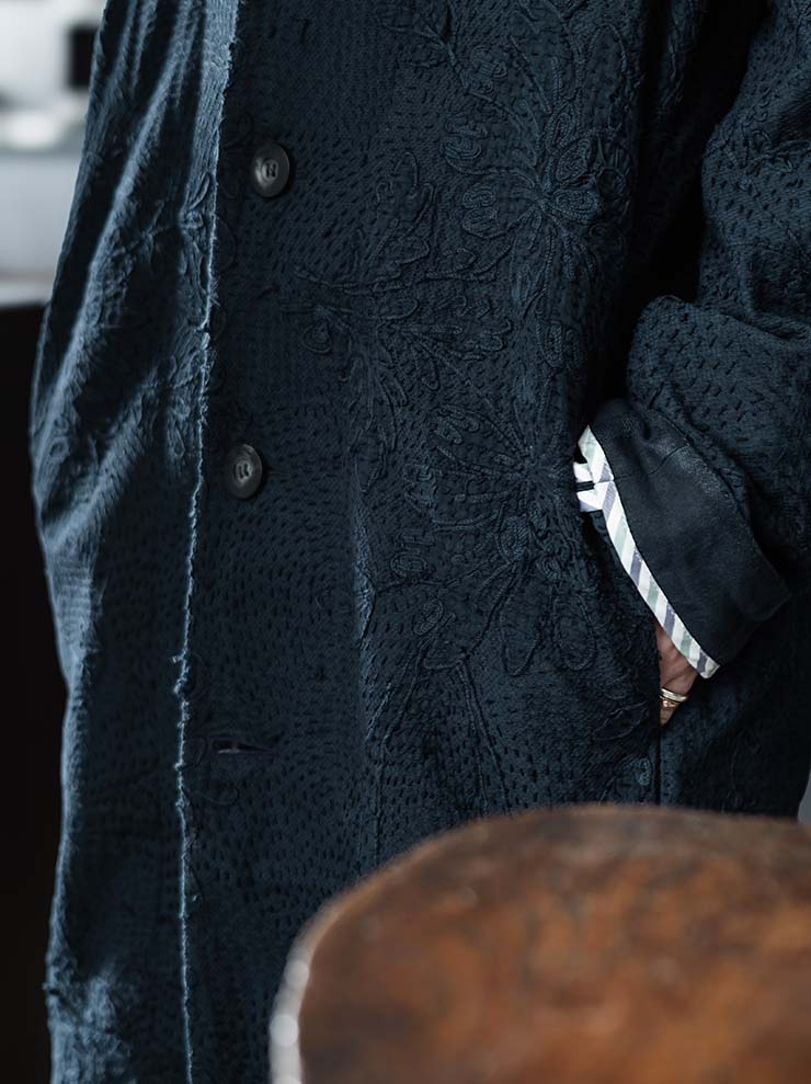 By Walid<br> MENS PACHO COAT / INDIGO / SIZE M