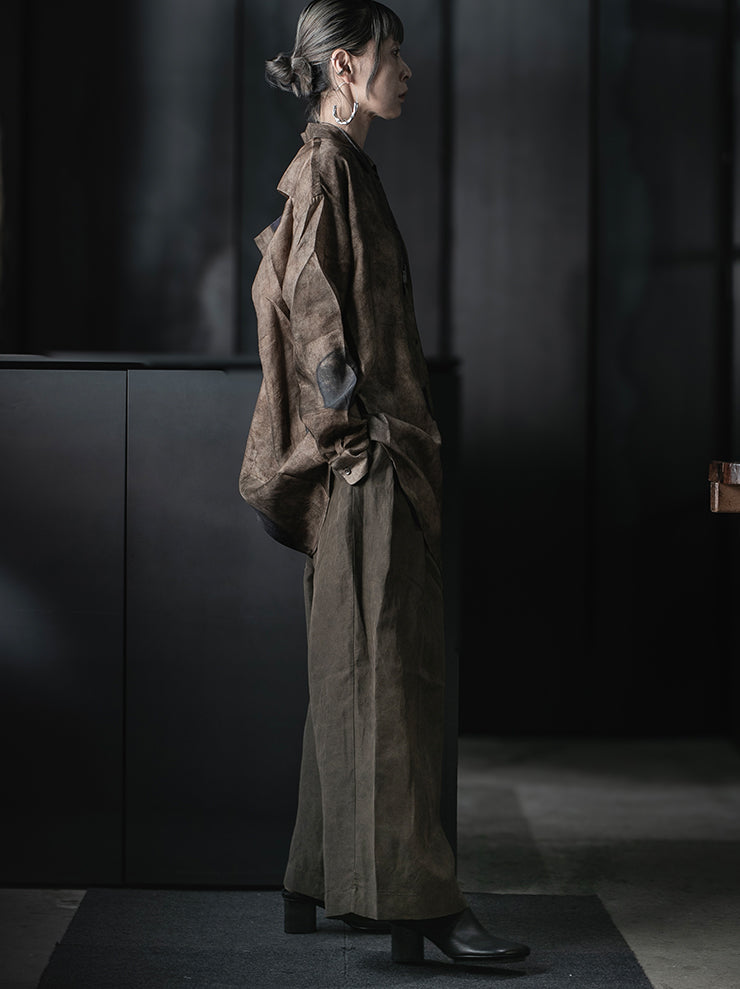 UMA WANG<br>WOMENS POETIC PANTS / DARK BROWN
