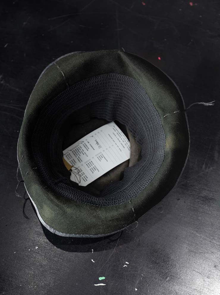 HORISAKI<br> ONE OF A KIND COLLECTION Rabbit Fur Felt Hat OOAK24 NO.120 / GREEN