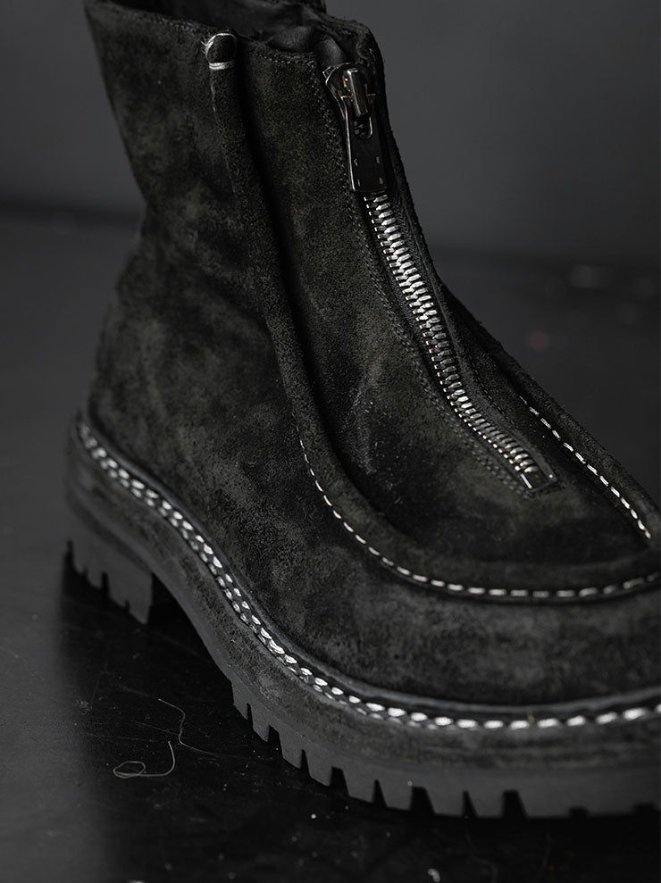 GUIDI<br> Men's Front Zip Paraboot NTP05FZ Black/Reverse Calf