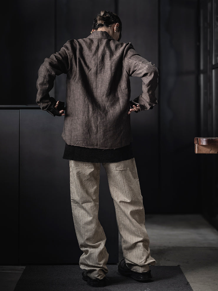 K’ANG <br>Unisex reversible shirt jacket / DARK BROWN + DARK GREY