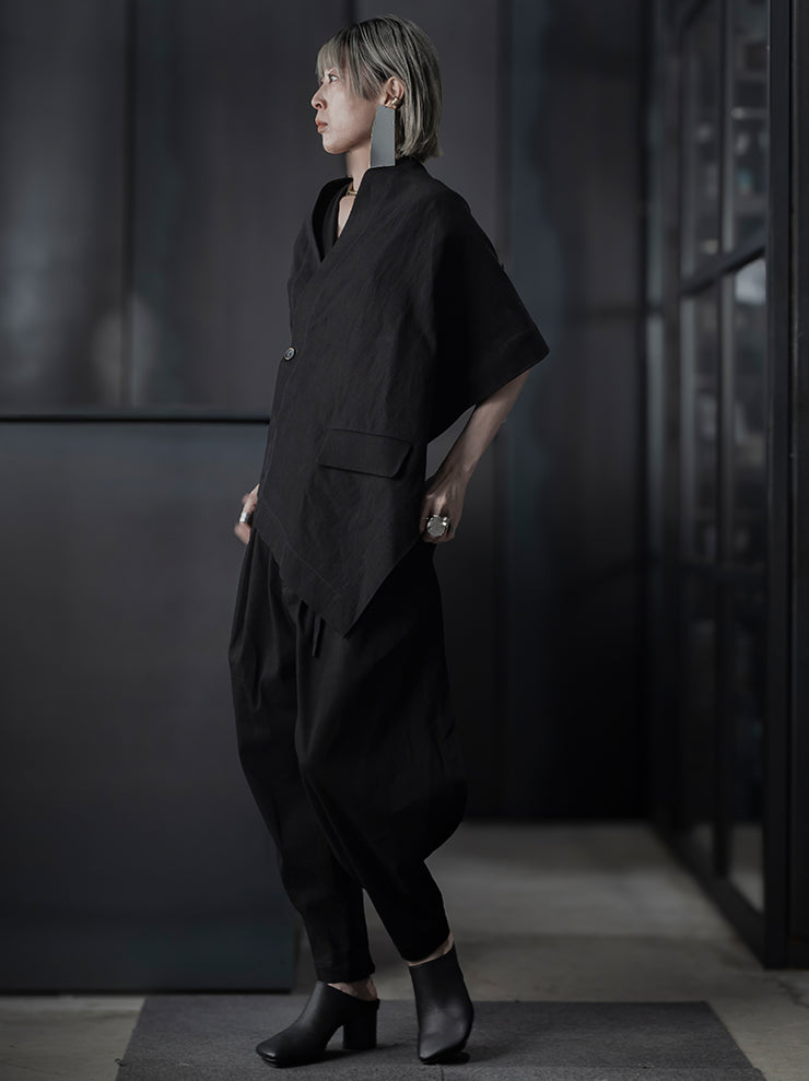 UMA WANG<br> WOMENS ASYMMETRIC JACKET / BLACK