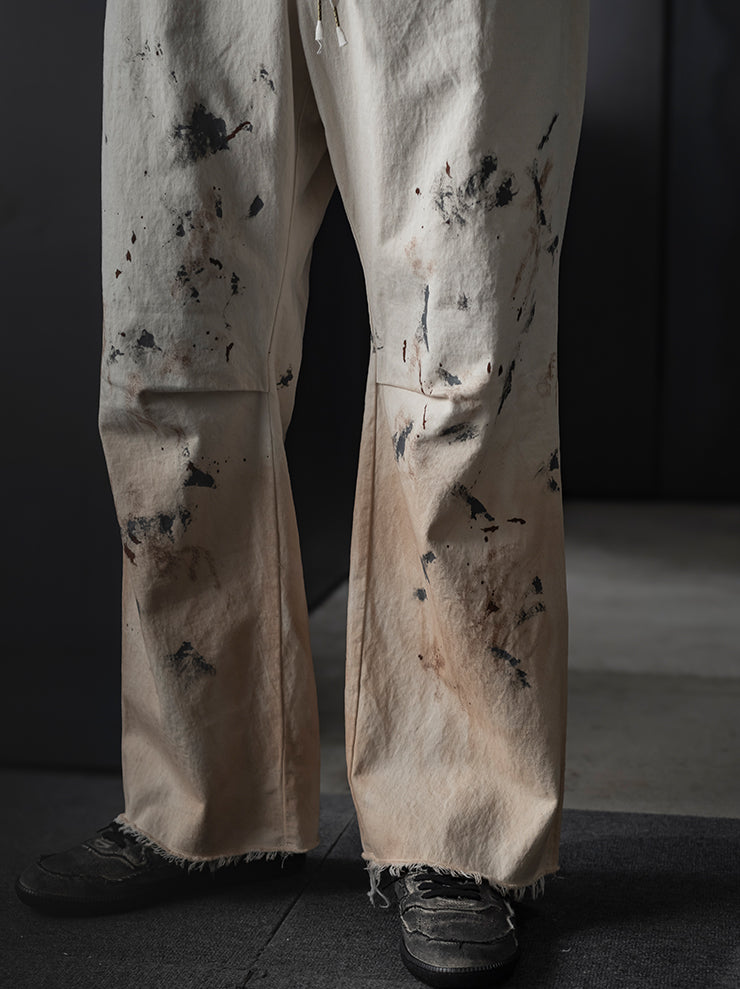 individual sentiments<br />UNISEX ペイントトラウザー / ECRU