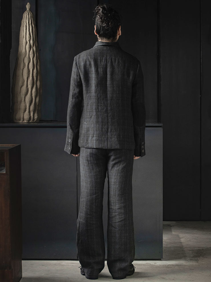 K'ANG<br> MENS KNEE PROTECT PATCH WIDE FIT TROUSERS / OFF BLACK