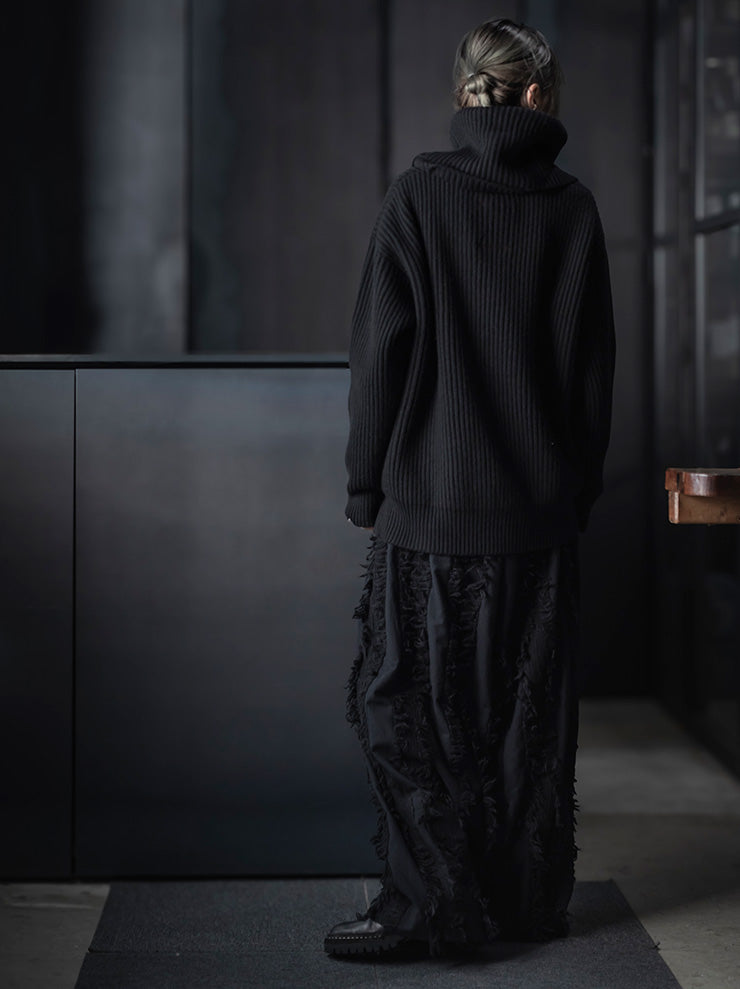 UMA WANG<br>WOMENS CASHMERE OVER TOP / BLACK