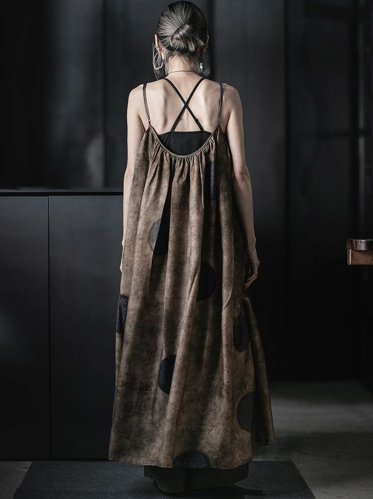 UMA WANG<br>WOMENS ASHEL DRESS / BROWN/BLUE