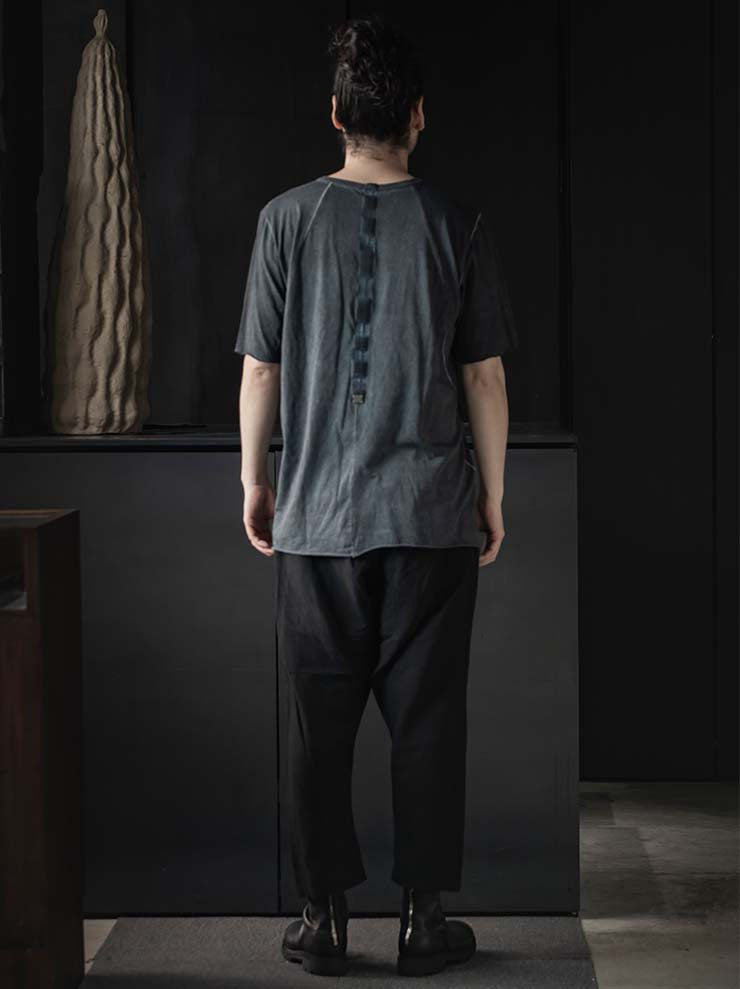 69 by ISAAC SELLAM<br>MENS ダイアゴナルカットコットンショートスリーヴTシャツ / PETROLE