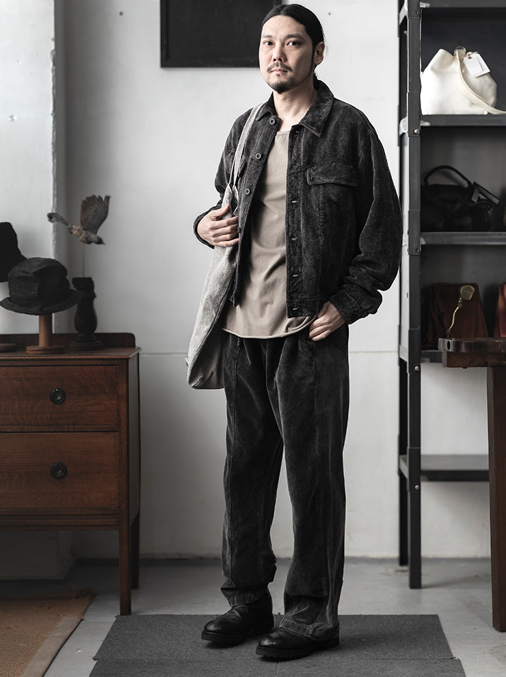 TOTUM<br> MENS Velvet Easy Pant / Washed Black