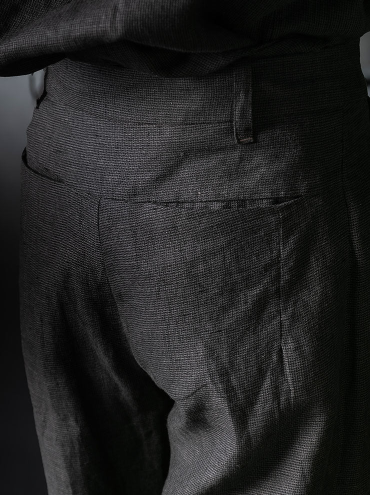 toward(s)<br>TOBI PANT IN LINEN WITH STERLING SILVER BUTTON / Brown & Black