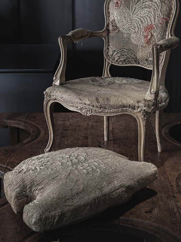 By Walid<br>19TH CENTURY FRENCH OAK CHAIR