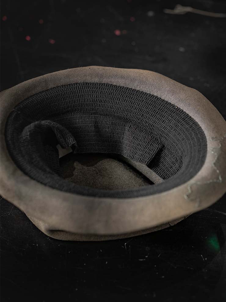 HORISAKI<br> ONE OF A KIND COLLECTION RABBIT FUR FELT HAT OOAK24 NO.30 / GREY