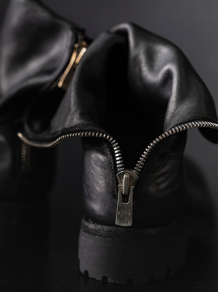 GUIDI<br> MENS BACK ZIP BOOTS 796V BLKT / HORSE