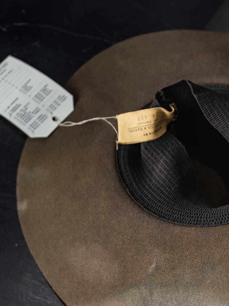 HORISAKI<br> ONE OF A KIND COLLECTION Rabbit Fur Felt Hat OOAK24 NO.141 / BROWN