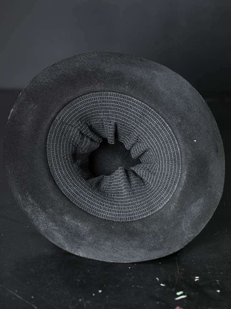 HORISAKI<br> Rabbit fur felt hard burnt hat RHB006 / BLACK