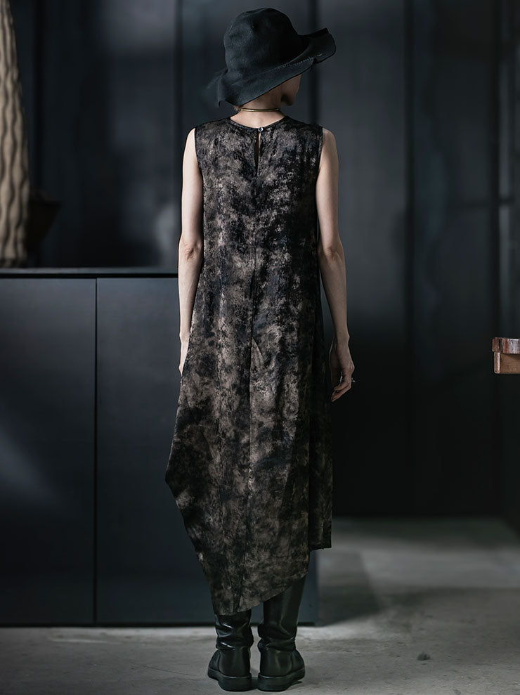 CHIAHUNG SU<br>WOMENS HAND DYED WATERED GAUZE STRAPPING DRESS / WATERED GAUZE