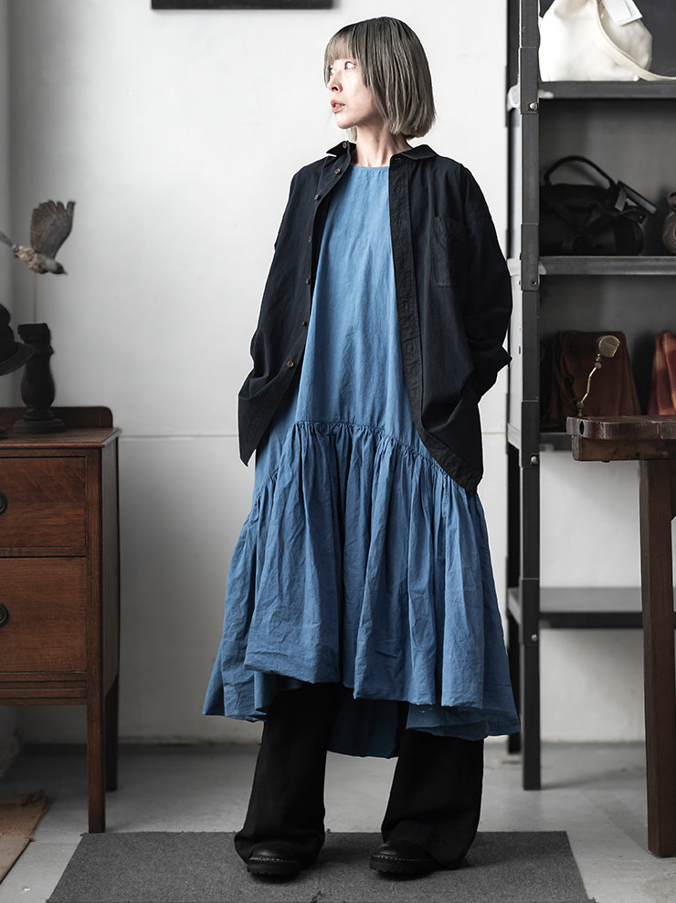 KINYAN LAM<br> WOMENS Natural Dye Balloon Dress / INDIGO SKY BLUE