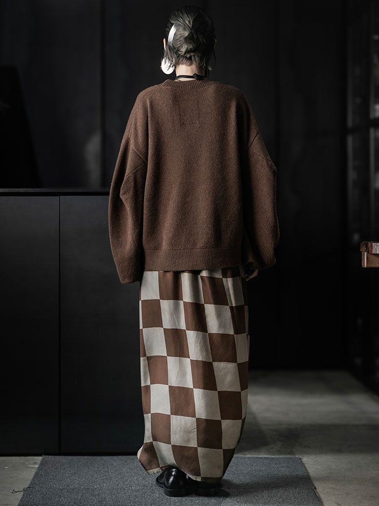 UMA WANG<br>WOMENS SQUARE SLV TOP / DARK MUSTARD