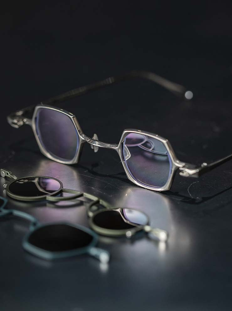 RIGARDS<br> TITANIUM & ALUMINUM FRAME SUNGLASSES / SILVER FRAME x OLIVE CLIP / RG1921TI