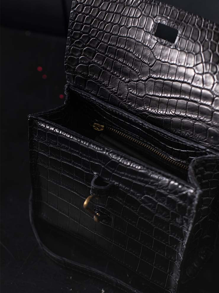 tagliovivo<br> Doctor mini bag CROCODILE / BLACK
