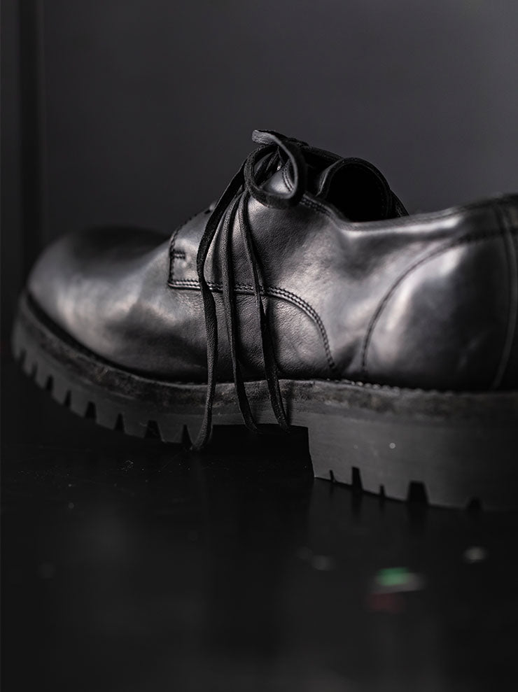 GUIDI<br> MENS Classic Derby Shoes 792V BLKT / HORSE