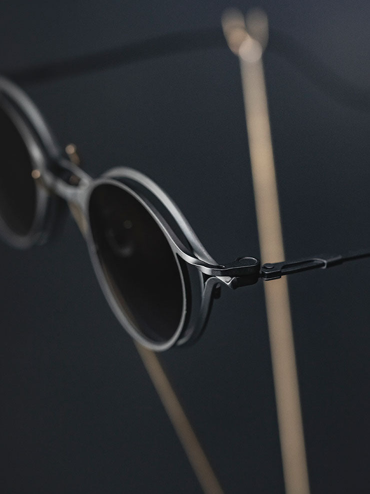 RIGARDS<br>STAINLESS STEEL & ALUMINUM FRAME SUNGLASSES / GOLD FRAME x GRAY CLIP / RG1038ST