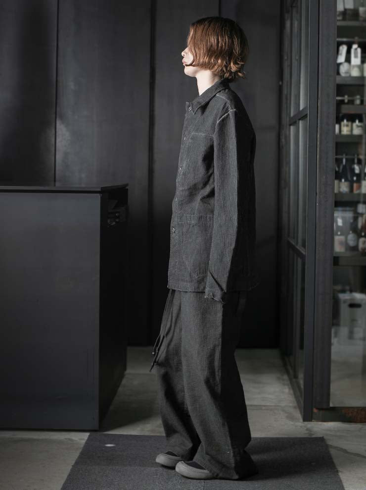 69 by ISAAC SELLAM <br>MENS Striped Work Jacket / PLOMB