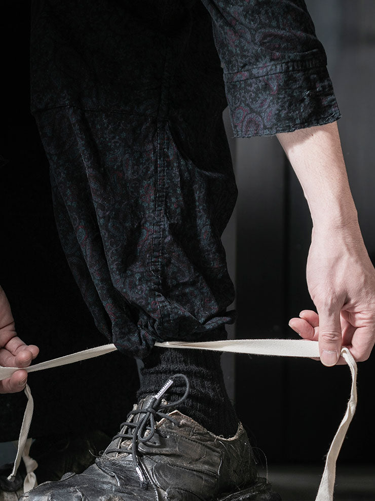 MONAD<br> Simmons Cargo Drawcord Pant / Black Overdye