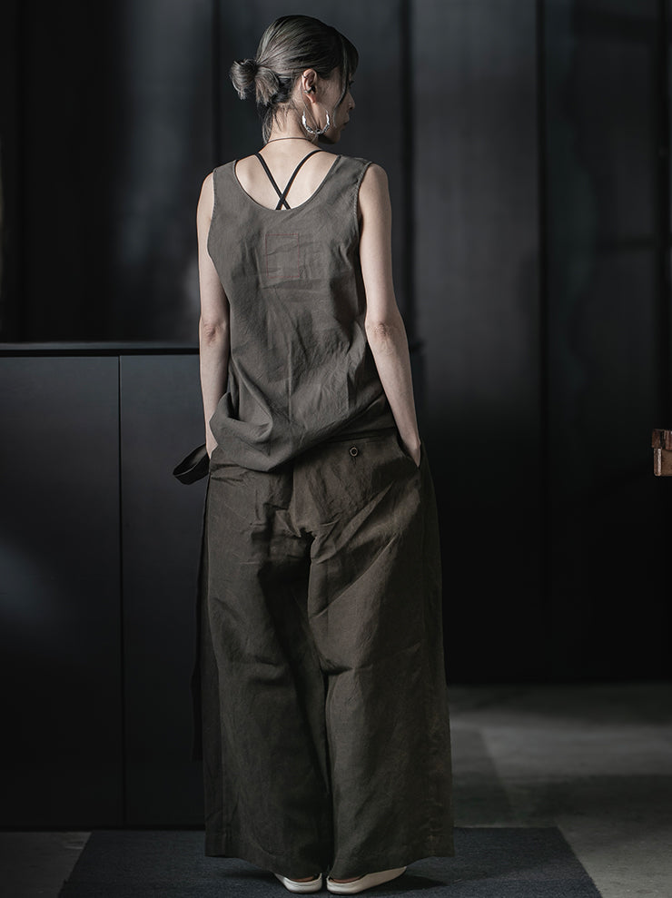 UMA WANG<br>WOMENS TARA TOP / DARK GREY