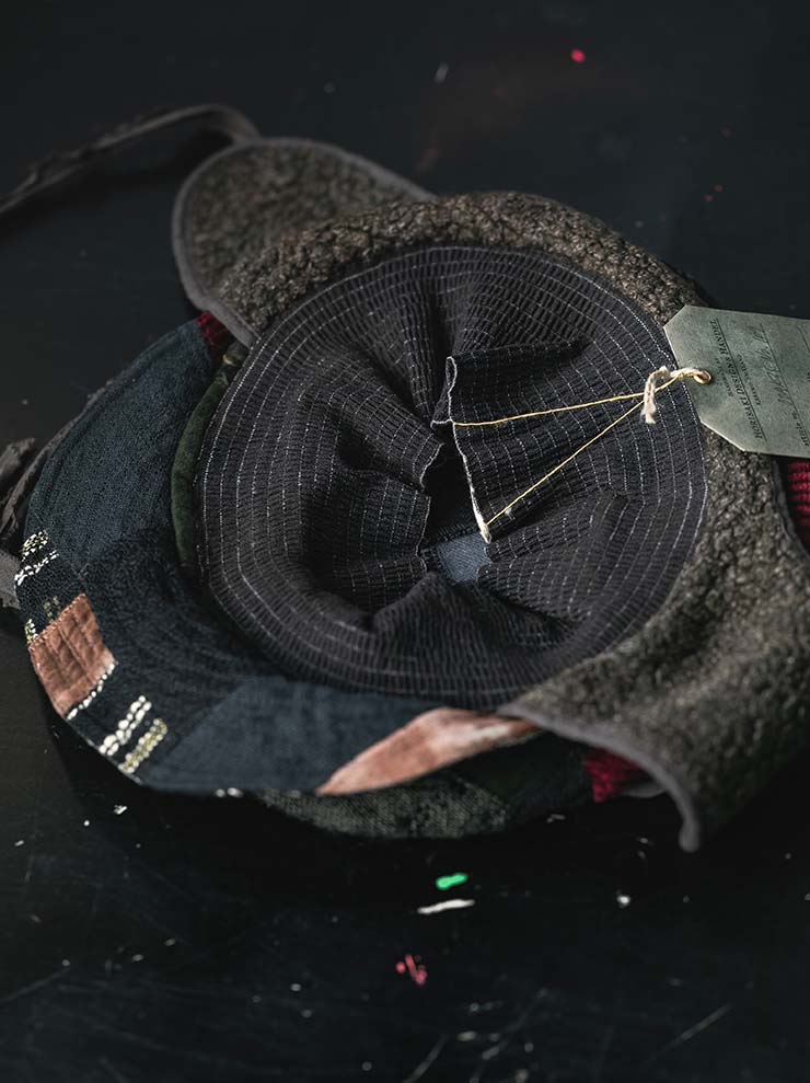 HORISAKI<br>ONE OF A KIND COLLECTION パッチワークイヤーフラップ付きハット OOAK25 NO.109 / MIX