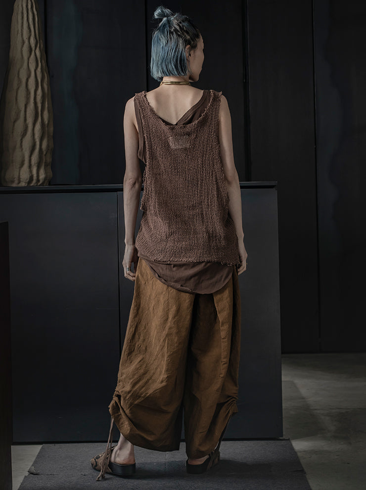 ISSEY FUJITA<br>WOMENS ローゲージタンクトップ / BROWN