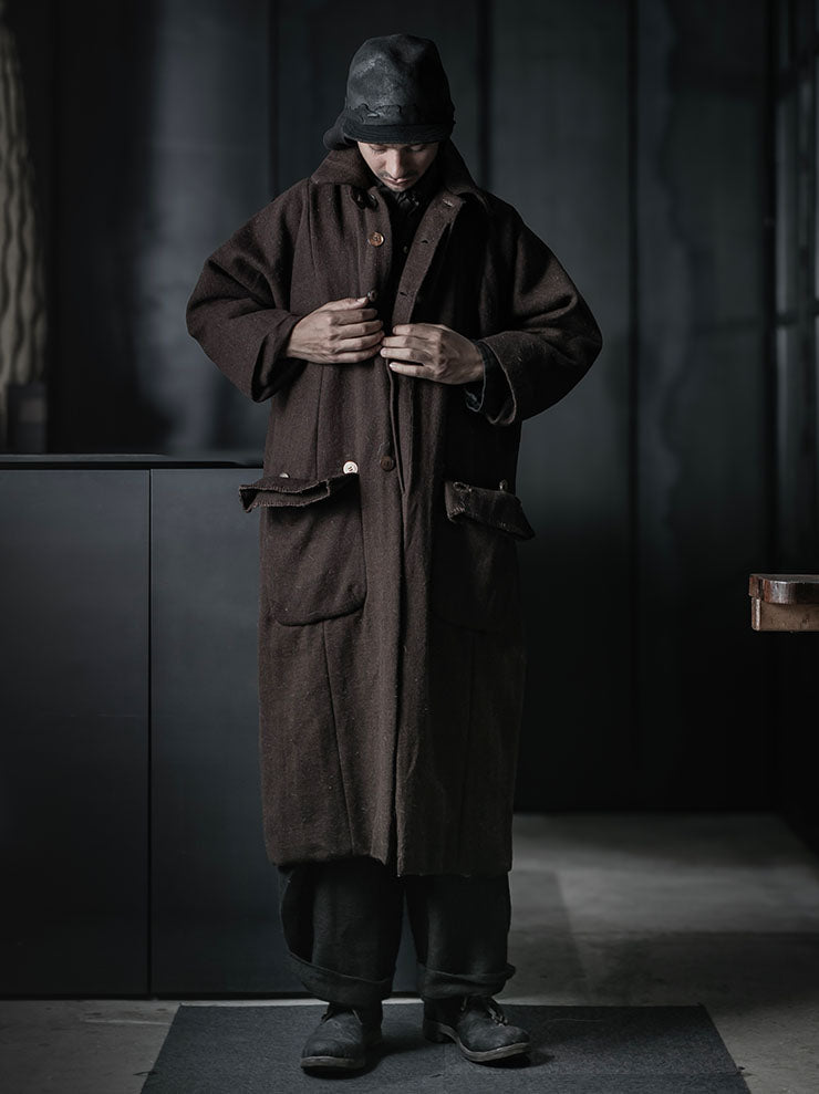 GATHERING<br>UNISEX FARMER COAT / BROWN