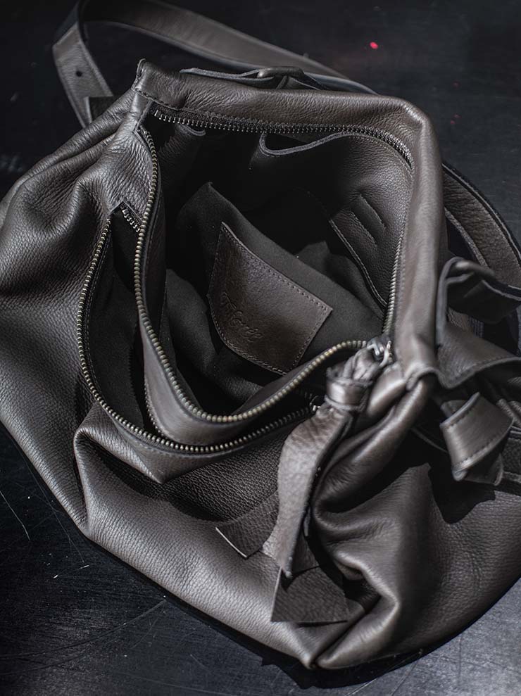 TUFORÉE<br> Leather bag / REAR FLAT MEDIUM / DARK BROWN