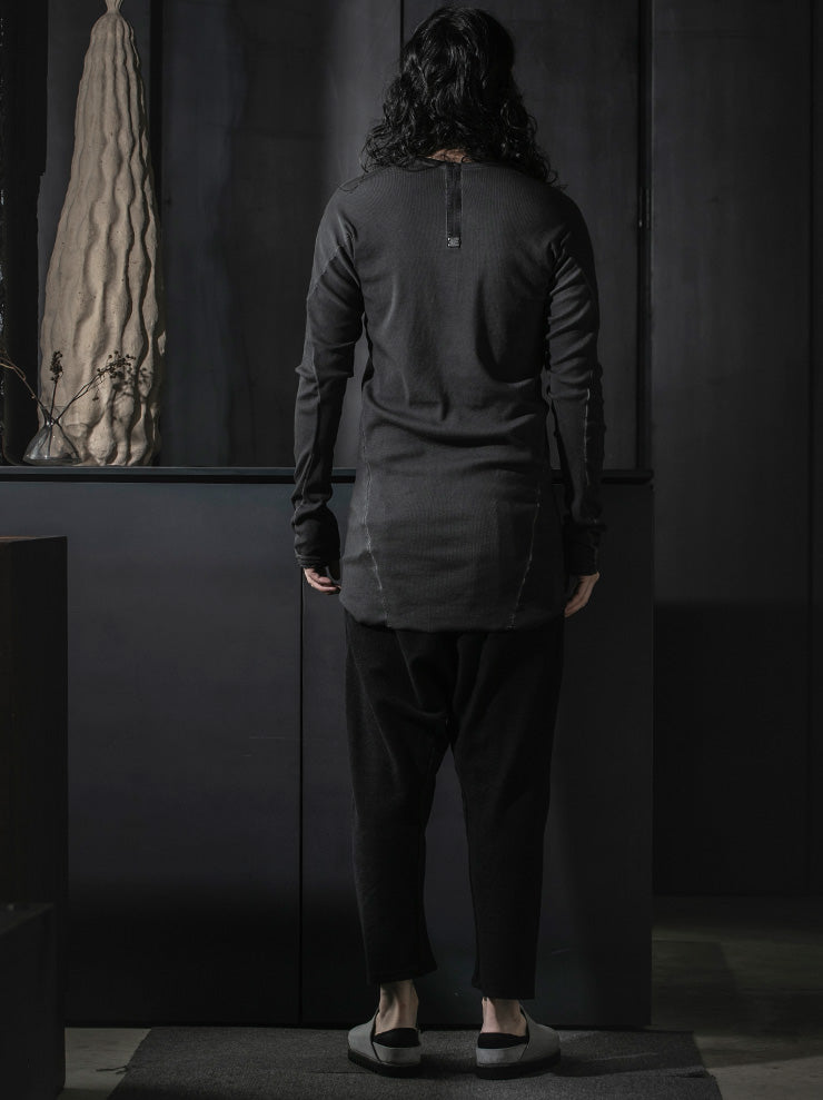 69 by ISAAC SELLAM<br> MENS semi-raglan long sleeve T-shirt / PLOMB