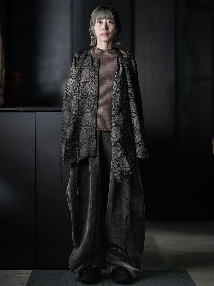 UMA WANG<br>WOMENS LONG SLEEVE TOP / BROWN